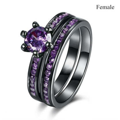 Lovers Purple Ring Jewelry dealsniper-net Female 10