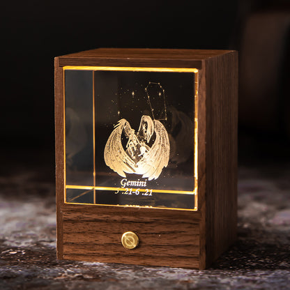 Crystal LED Table Lamp USB Power Decor Constellation Light Home Decor dealsniper-net Gemini