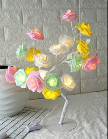 LED Tree Lamp Rose Small Tree Lamp Modeling Lamp Table Lamp Home Decor dealsniper-net White color EU