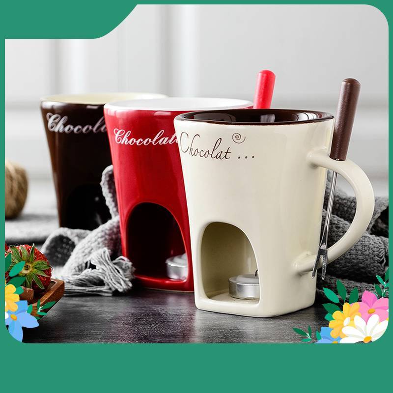 Fondue Mug Set Personal Mini Fondue Pots Chocolate Kitchen DealSniper.net