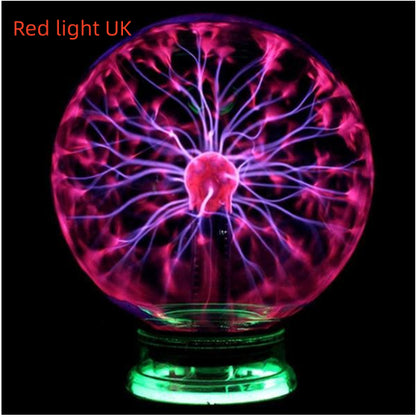 Plasma Lightning Ball Electronic Magic Light Electrostatic Home Decor Gym From House Red light UK 5in