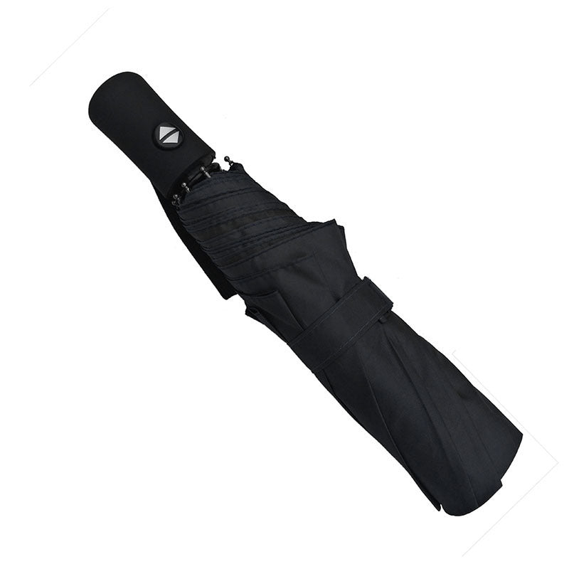Fully automatic triple folding golf super windproof umbrella Outdoor DealSniper.net Black