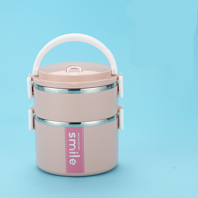 Stainless Steel Lunch Box Kitchen dealsniper-net Pink 2 layers