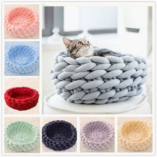 Cat House Cushion Soft Long Plush Warm Pet Mat Cute Kennel