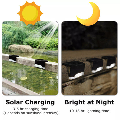 4 Solar LED Bright Deck Lights Outdoor Garden Patio