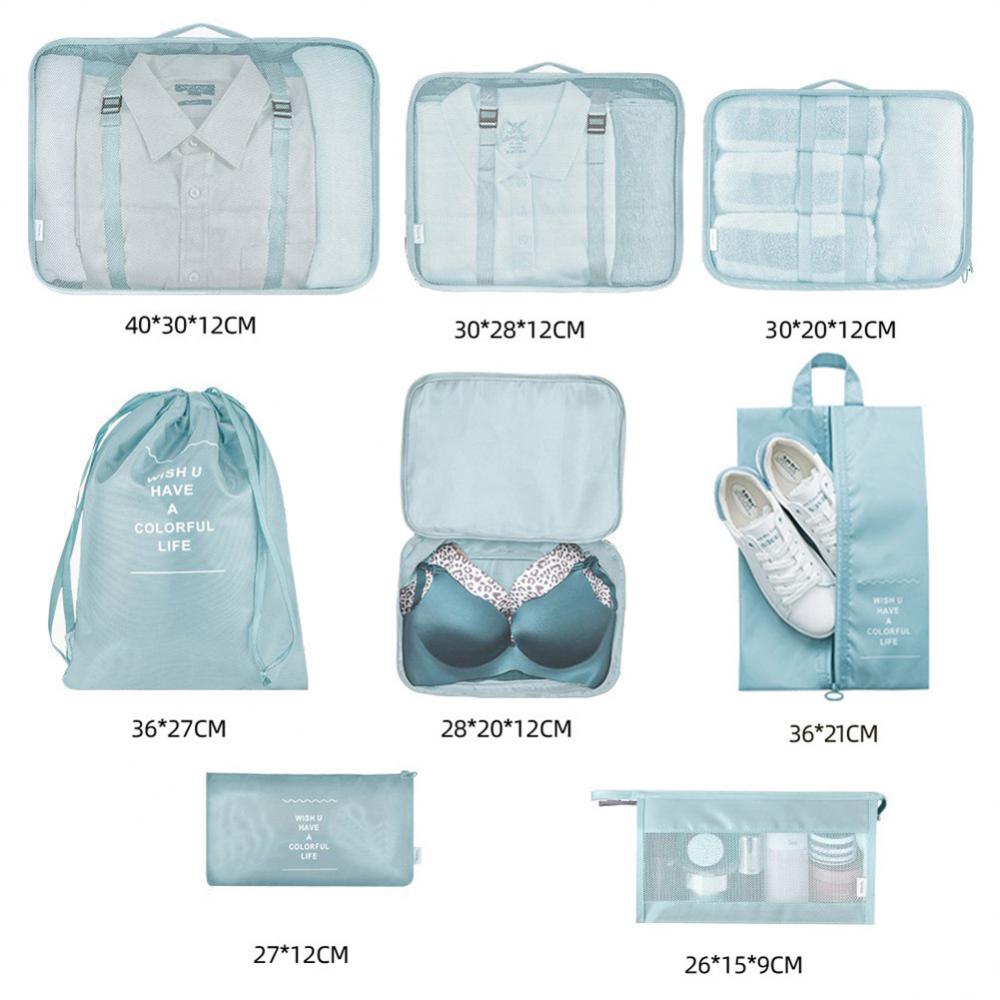 8-piece Set Luggage Divider Bag Travel Storage Clothes Shoes Organizer