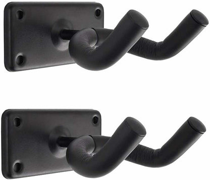 2 PCS Guitar Hangers Wall Mount Arm Instrument Display Holder Padded Hook Rack Home DealSniper.net