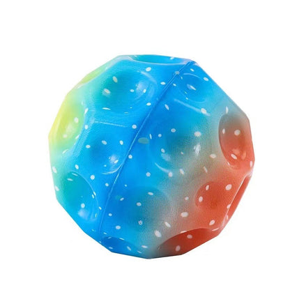 Colorful Hole Ball Soft Bouncy Ball Anti-fall Moon Shape Kids dealsniper-net Middle Blue