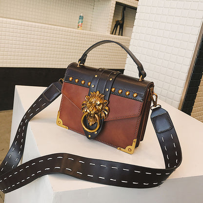 Women Fashion Pack Shoulder Bag with Metal Lion Head Crossbody Package Women dealsniper-net Light