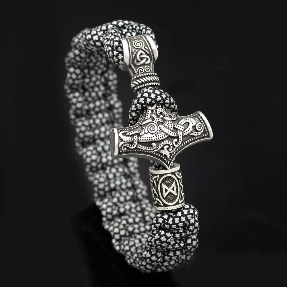 Vintage Thor's Hammer Braided Bracelet Jewelry dealsniper-net