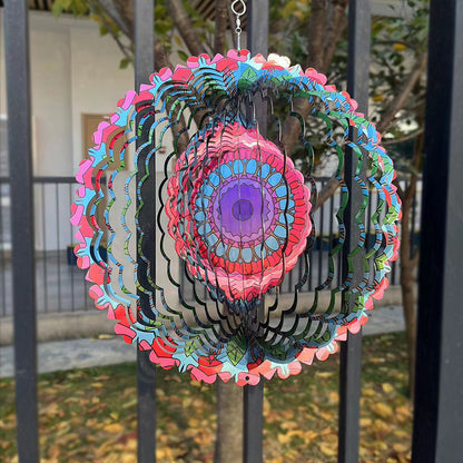 3D Rotating Wind Chimes Mandala Outdoor Garden Garden dealsniper-net