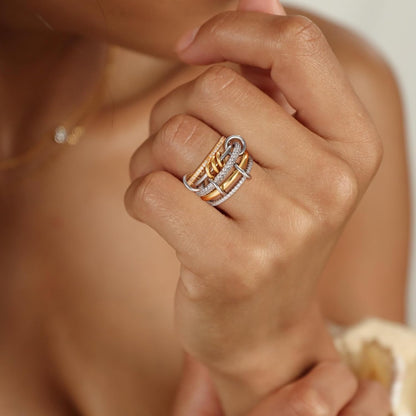 Cross-Border New Product Stacked Cubic Zirconia Ring Jewelry Gym From House