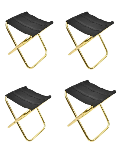 Outdoor folding chair Outdoor dealsniper-net Black gold 4pc