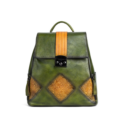 Womens Vintage Chinese Style Backpack Women dealsniper-net Green