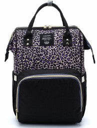 Large Capacity Diaper Bag Mummy Nursing Nappy Backpacks Travel Baby Women dealsniper-net Leopard purple no USB