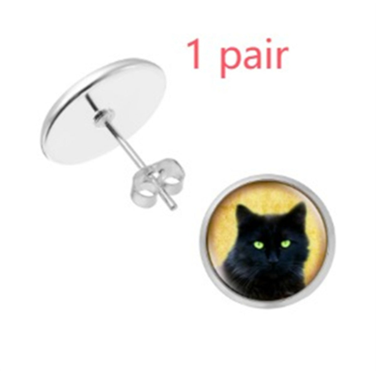 Personalised Pet Photo Earrings Customized Photo Jewelry DealSniper.net Silver 1PCS