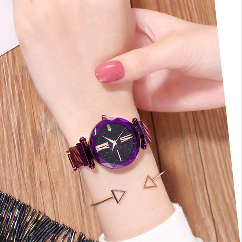 Lazy Magnet Watch Ladies Star Net Celebrity Watch Jewelry DealSniper.net Purple
