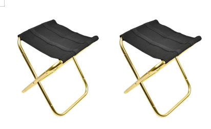 Outdoor folding chair Outdoor dealsniper-net Black gold 2pc