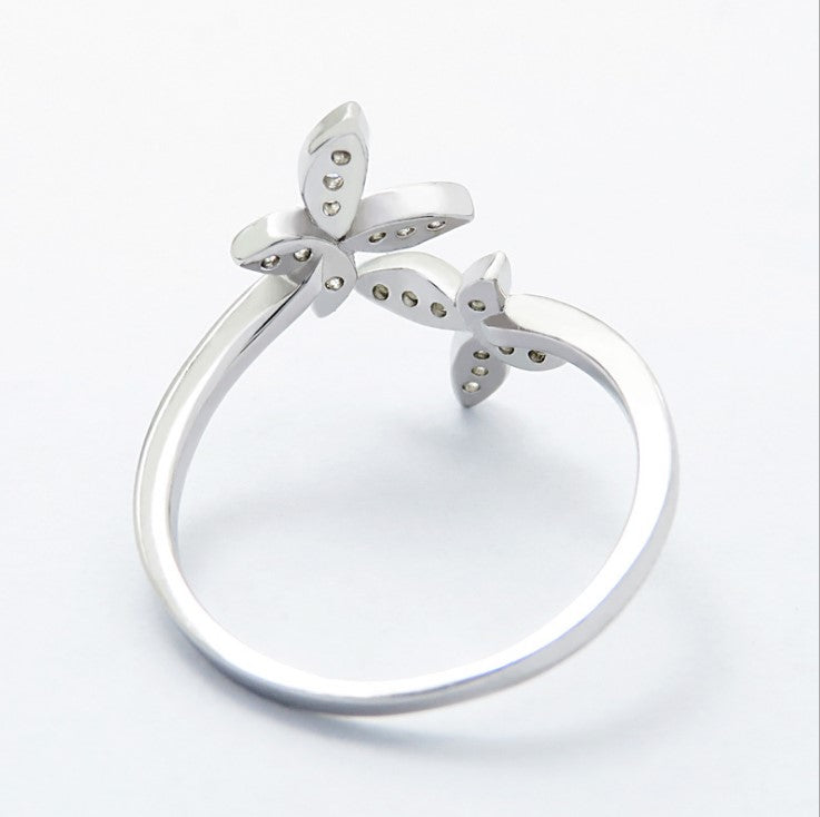 Sterling Silver Adjustable Butterfly Ring Jewelry dealsniper-net Silver