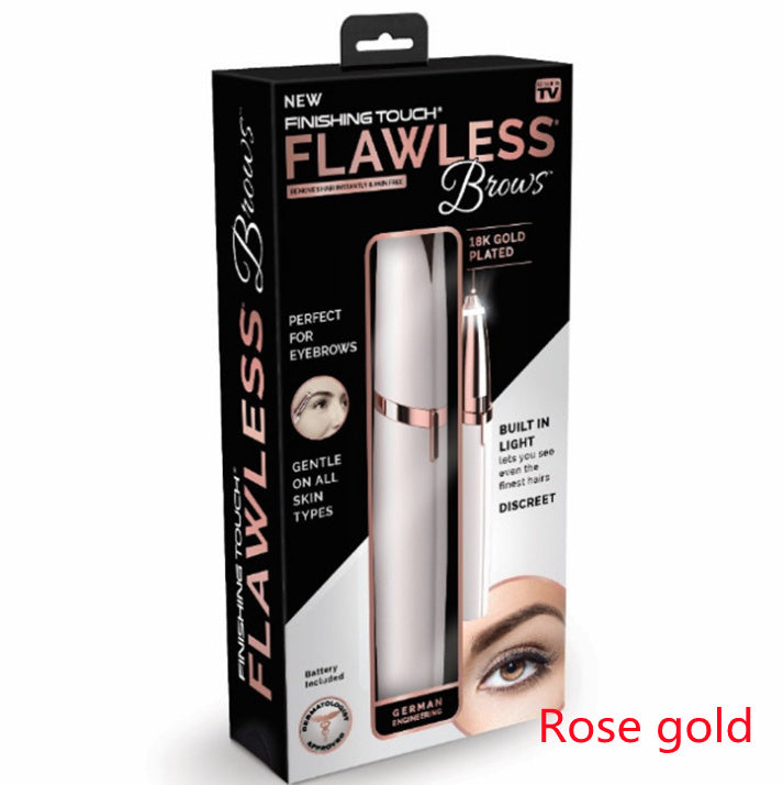 Flawlessly Brows Electric Eyebrow Remover Beauty dealsniper-net Rose gold