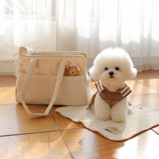 Pet Small Dog Hand Messenger Bag Pets dealsniper-net Beige M