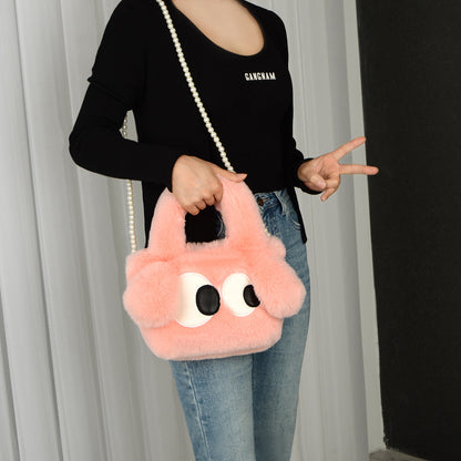 Cute Cartoon Big Eyes Dog Plush Bags For Women Women Gym From House
