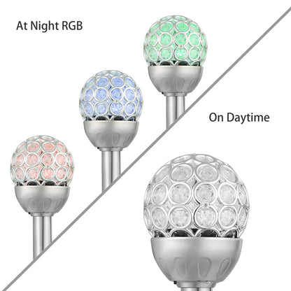 3 Pcs Outdoor Solar Lights IP44 Waterproof Ball RGB Light Outdoor Gym From House