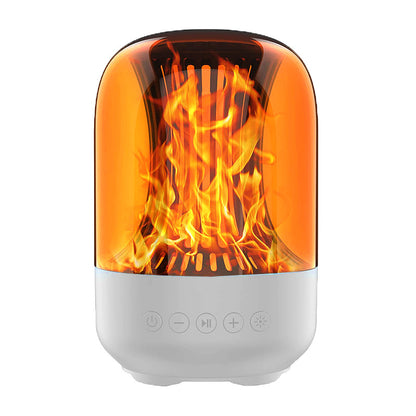 New Smart LED Colorful Bluetooth Speaker Atmosphere Flame Light House Gym From House White USB