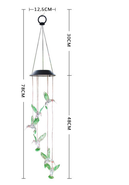 Color Changing Solar Power Wind Chime Crystal Ball Hummingbird Deals dealsniper-net