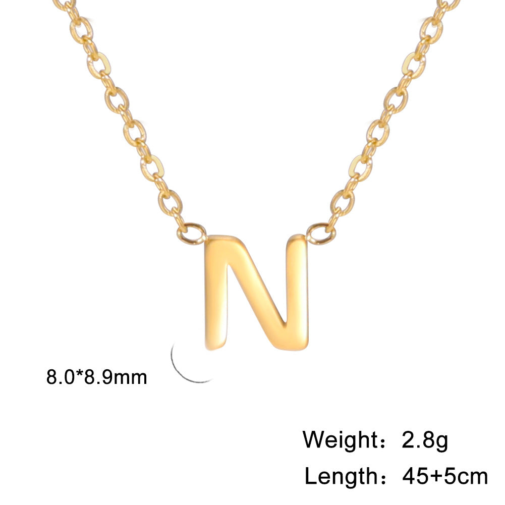 Fashion Alphabet Stainless Steel Necklace Jewelry dealsniper-net N