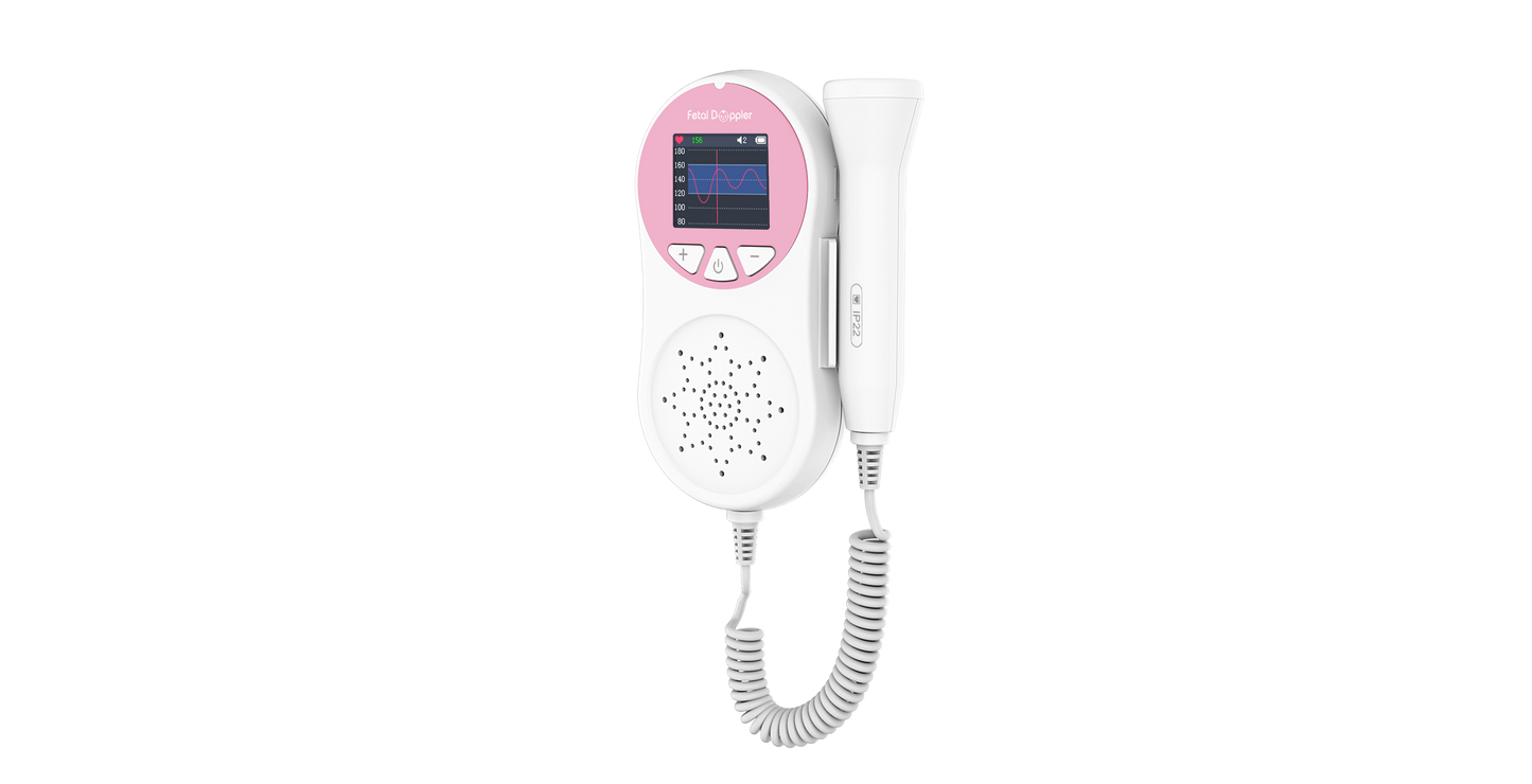 Pocket Fetal Doppler Digits Curve Display Pregnancy Baby Heart Rate Monitor,3Mhz Pink Electronics dealsniper-net