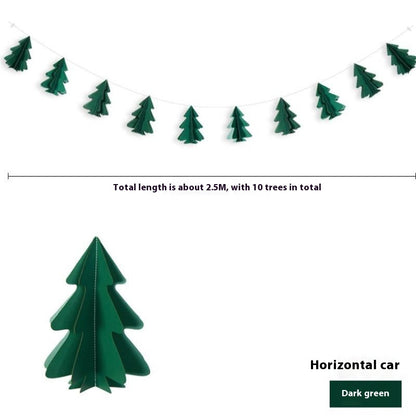 Christmas Decorations 3D Mini Flag Scene Show Window Pendant Holidays DealSniper.net Dark Green Horizontal