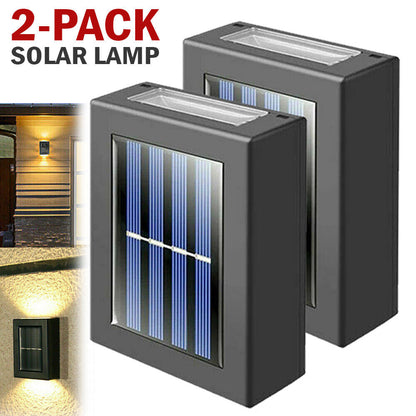 2-Pack LED Solar Street Light Sensor Outdoor Garden Yard Fence Wall Lamp Pathway Home dealsniper-net Warm White