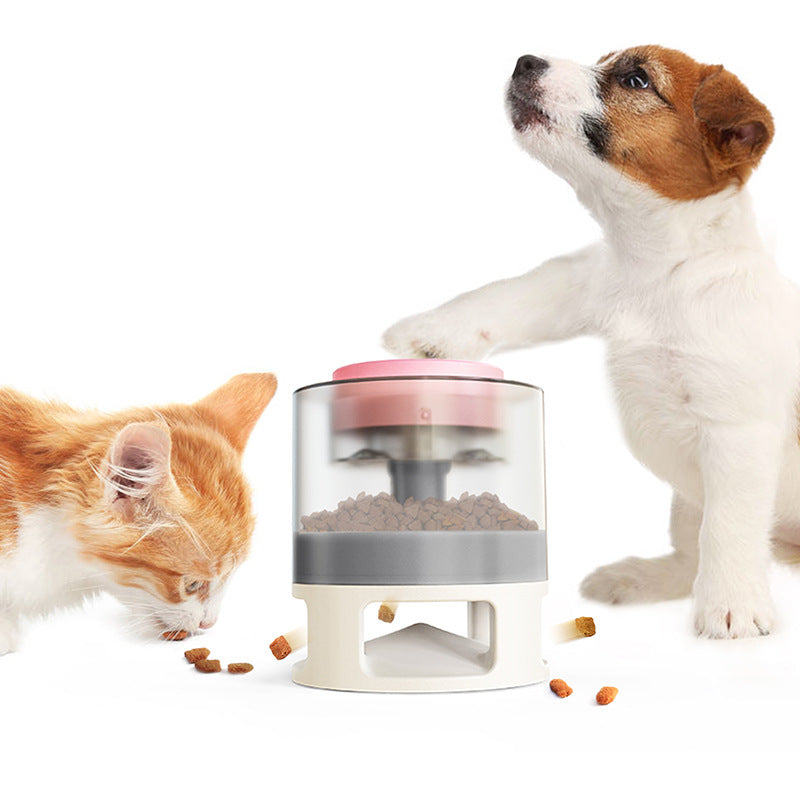 Dog Food Feeder Pet Accessories Cat Feeder Catapult Pets Gym From House A White