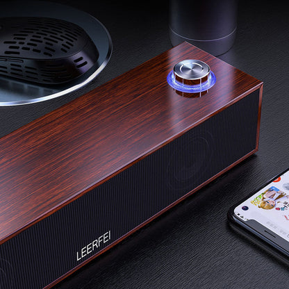 350MB Wired Desktop Wooden Strip Bluetooth Speaker