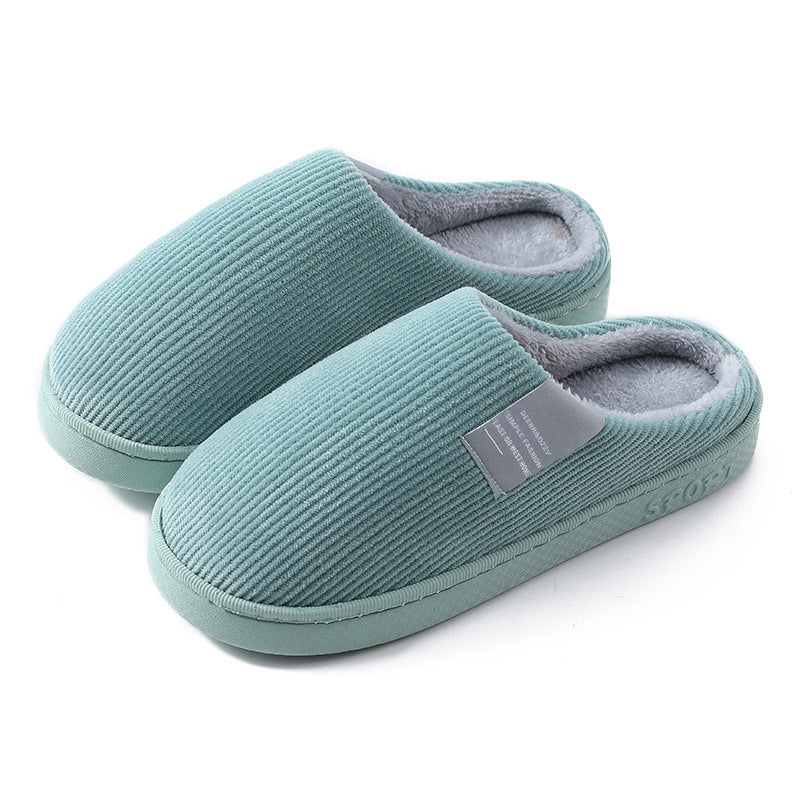 Indoor Corduroy Shoes Warm Plush Home Slipper Anti Slip Floor Women Gym From House Green 36to37