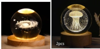 Luminous Starry Sky And Planets Moon Moon Crystal Ball Night Lamp