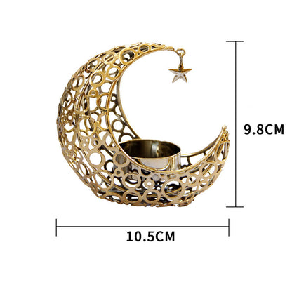 Light Luxury Crescent Moon Star Moon Candle Holder Home Decor dealsniper-net