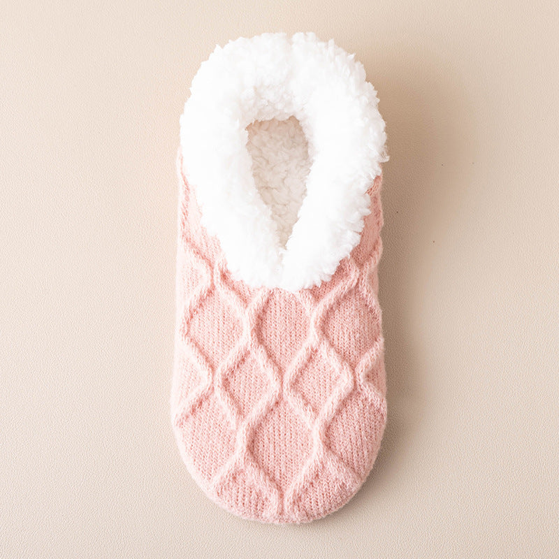 Winter Warm Short Cotton Slipper Socks Unisex Fluffy Socks Women dealsniper-net Pink Free Size