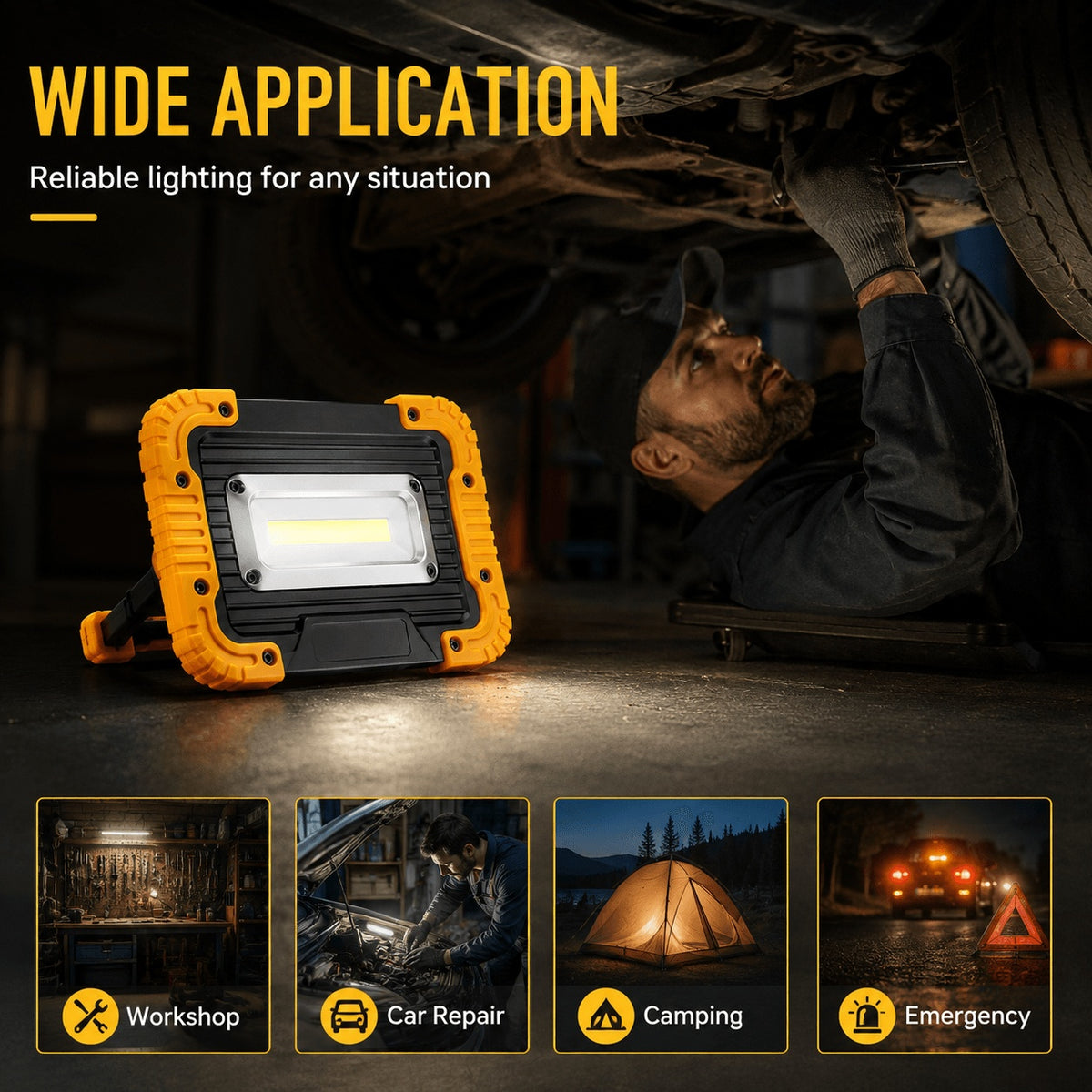 Rechargeable Power Bank Function Type C Waterproof LED Work Light Outdoor DealSniper.net