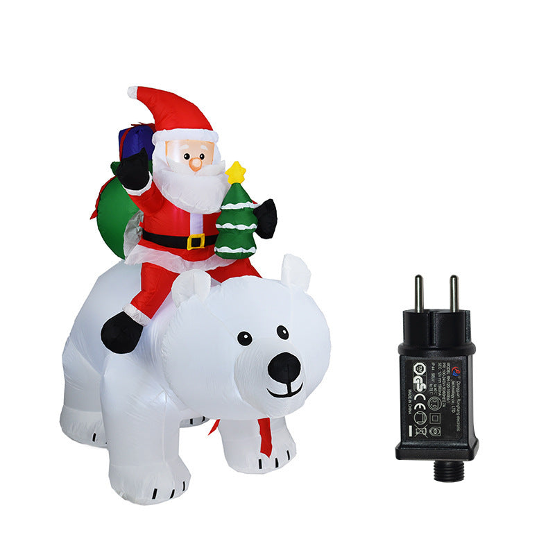 Inflatable Santa Claus Riding Polar Bear 2M Christmas Garden dealsniper-net As shown EU