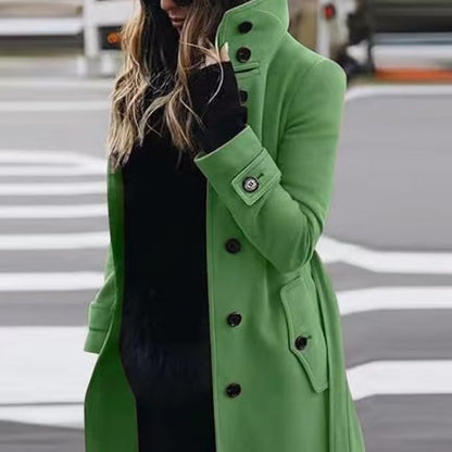 Autumn Winter New Woolen Coat Women's Slim Fit Cardigan Women null Emerald green 3XL