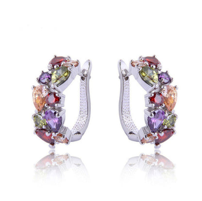 Diamond Crystal Zircon Ear Clip Affordable Earrings Jewelry dealsniper-net Silver