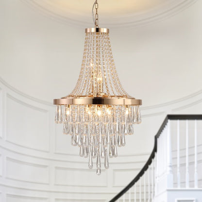 Golden Crystal Chandelier, Large Modern Luxury Chandelier