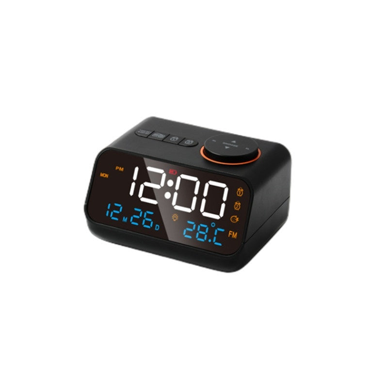 Cross-border Hot Sale LED Voice Control Clock And Humidity Electronics dealsniper-net Classic Black
