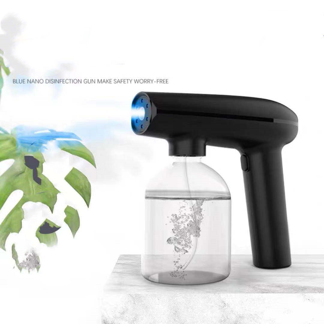 Electric Sanitizer Sprayer Handheld Blue Light Nano Steam Disinfection Spray Gun Home Car Wireless USB Humidifier Atomizer House dealsniper-net BlackXSD031