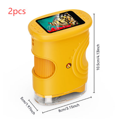 Outdoor Exploration Children's Handheld Digital Microscope Kids Gym From House 382 Orange 2pcs Monocular 100 Times