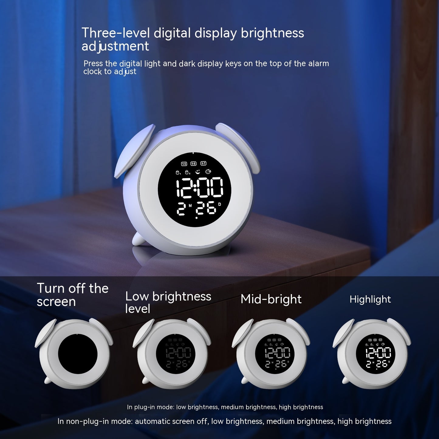 Colorful Ambience Light Multifunctional Electronic Clock