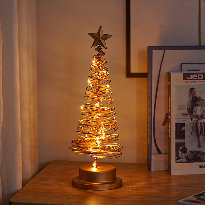 LED Christmas Tree Spiral Light Table Ornament Decor Holidays DealSniper.net Christmas Tree Golden Warm White Light