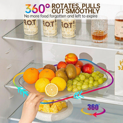 Transparent Condiment Square Rotatable Refrigerator Turntable Kitchen DealSniper.net Transparent Color Small Size 1PC